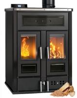 Klover BI-FIRE MID Hybrid Kombi Kaminofen Holz Pellet wasserführend Stahl schwarz 27,4 kw